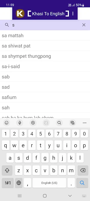 Khasi To English Dictionary Screenshot 0