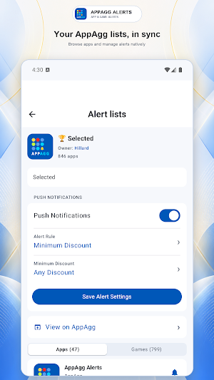 AppAgg Alerts Screenshot 1