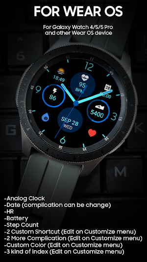 Thin 3 - Analog Watch Face Screenshot 0