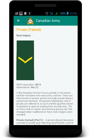 Canadian military ranks Screenshot 1