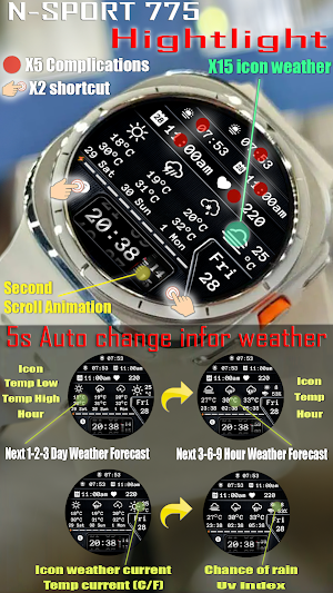 N-SPORT775 Auto 2Weather Watch Screenshot 3