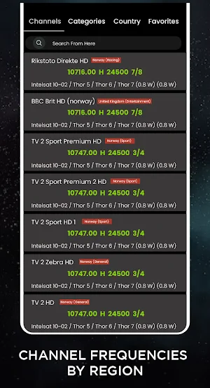 Satellite Frequency finder Screenshot 1