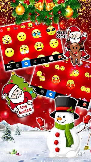 Gold Red Christmas Keyboard Theme Screenshot 3