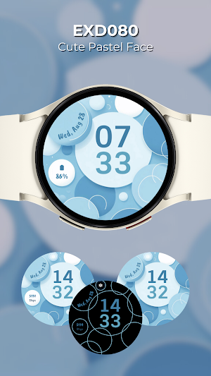 EXD080: Cute Pastel Watch Face Screenshot 0