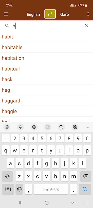 English To Garo Dictionary Screenshot 2