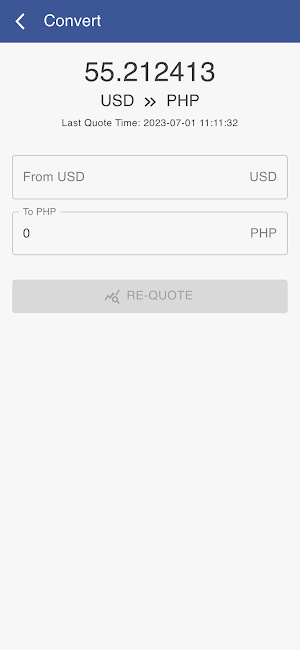 USD to PHP converter Screenshot 1