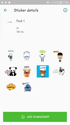 Stickers Sorry – WAStickersApp Screenshot 2