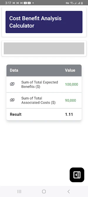 CBA Calculator Screenshot 3