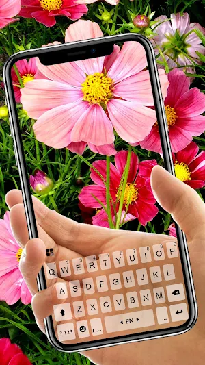 Flower Transparent Keyboard Background Screenshot 1