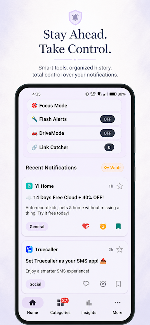 NotifySense: Notification Log Screenshot 1
