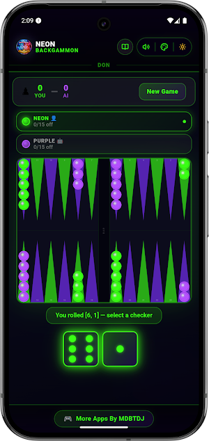 Neon Backgammon Master Offline Screenshot 3