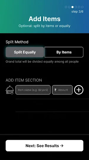 Bill Splitter Screenshot 1