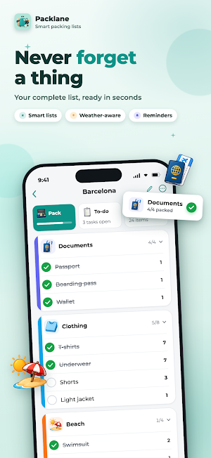 Packlane: Travel Packing List Screenshot 0