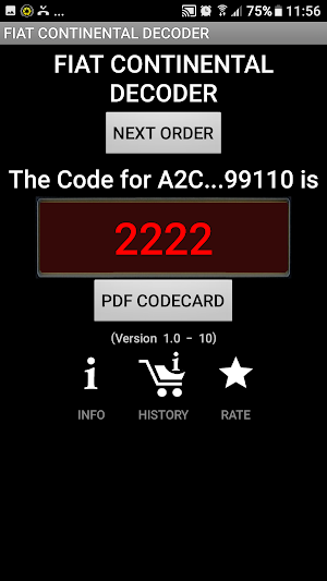FiatContinental VP1 VP2 Radio Code Decoder A2C... Screenshot 1