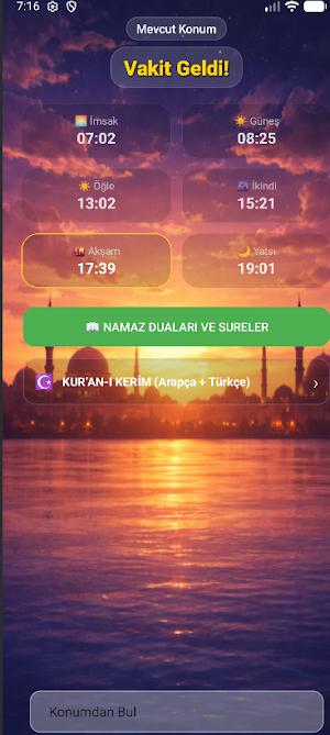 Ezan Takvimi: Prayer Times Screenshot 0