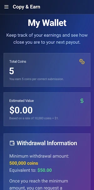 copy paste work earn money app Screenshot 1