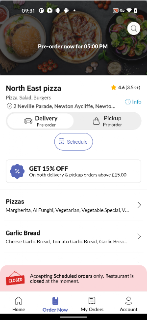 North East pizza Screenshot 2