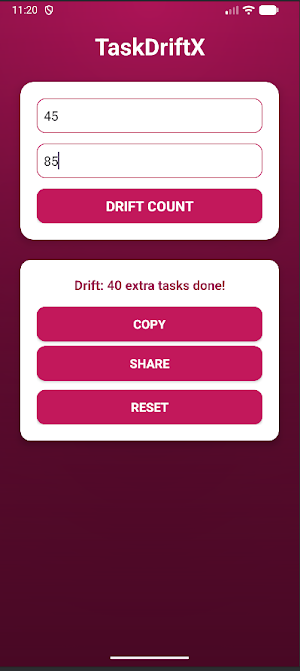 TaskDriftX Screenshot 1