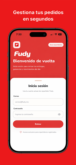 Fudy repartidor Screenshot 1