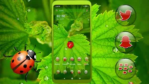 Ladybug Leaf Theme Screenshot 0