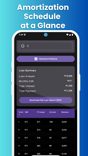 Smart Home Loan EMI Calculator Screenshot 3