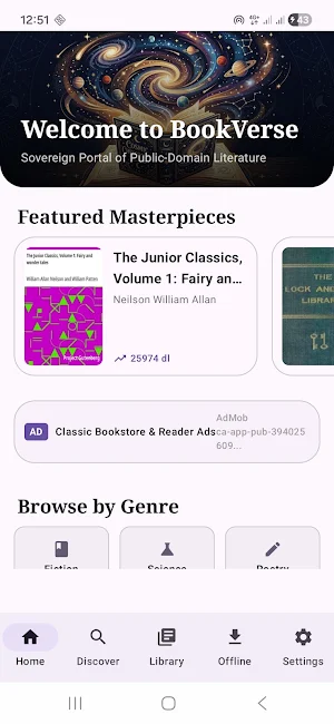 BookVerse: Classic E-Reader Screenshot 0