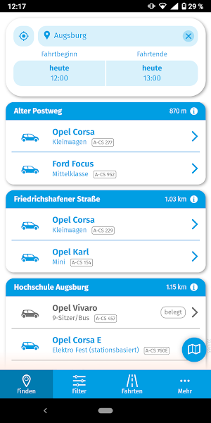 swa Carsharing Screenshot 1