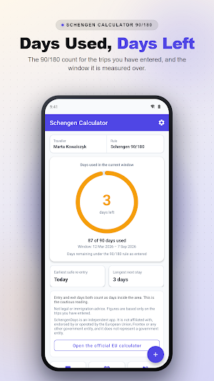 Schengen Calculator 90/180 Screenshot 0