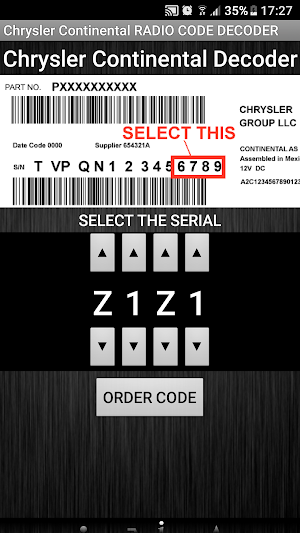 ChryConti Radio Code Decoder Screenshot 1