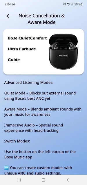 Bose QuietComfort Ultra Guide Screenshot 3