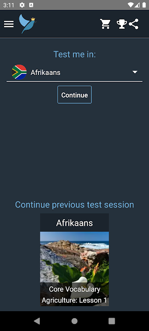 Afrikaans Language Tests Screenshot 0