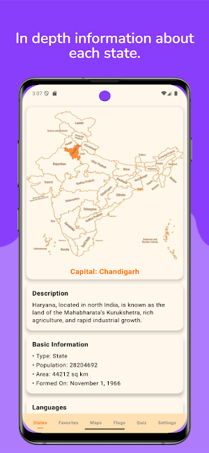 India Map & Capitals Screenshot 1