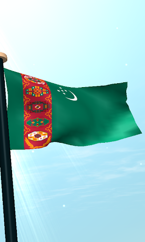 Turkmenistan Flag 3D Wallpaper Screenshot 3