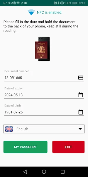 NFC Passport Reader Screenshot 3