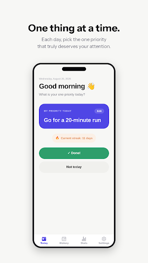 Just One: 1 priority a day Screenshot 0