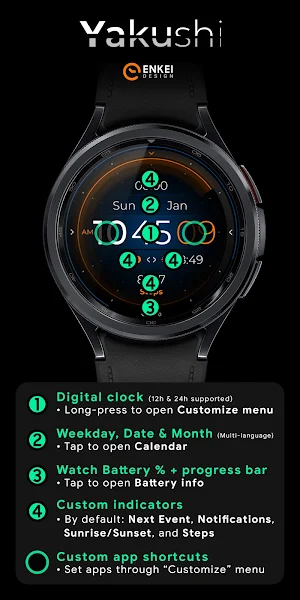 Yakushi Digital - watch face Screenshot 3