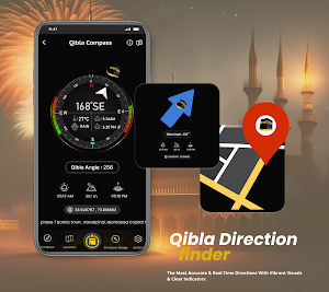 Qibla Compass: 3D Compass App Screenshot 0