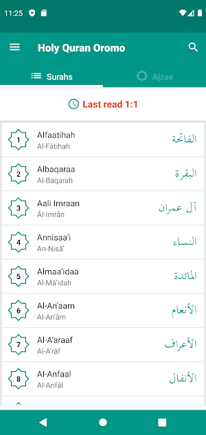 Holy Quran Afaan Oromoo Screenshot 0