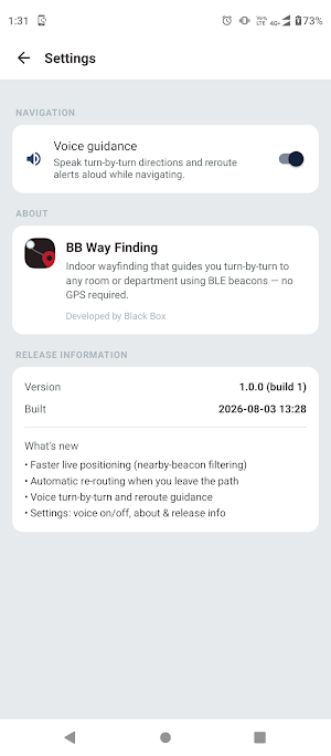BB Way Finding Screenshot 1