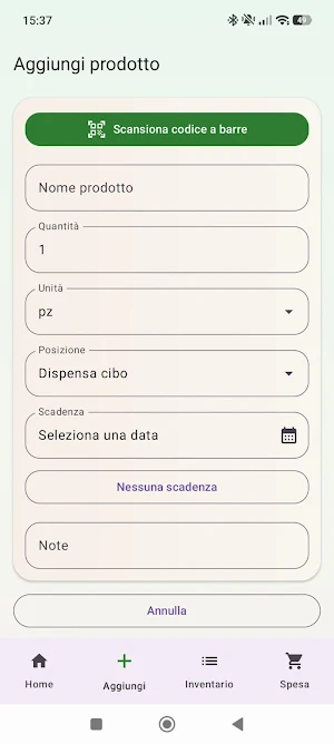 MyDispensa - evita sprechi Screenshot 1