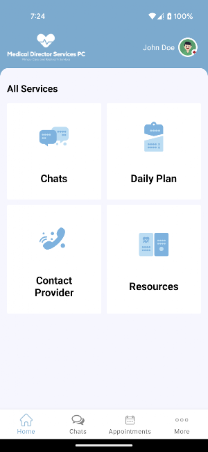 MDS Telehealth: Patient Portal Screenshot 1