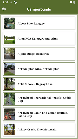 Arkansas State RV Parks & Campgrounds Screenshot 2