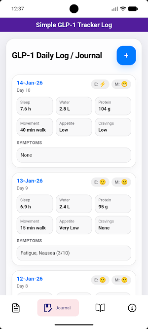 Simple GLP-1 Tracker Log Screenshot 2
