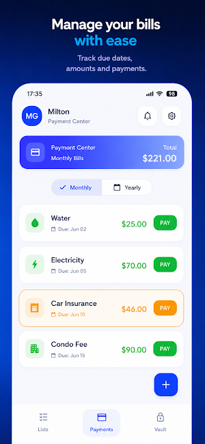 MyPlan: Bills and Lists Screenshot 0