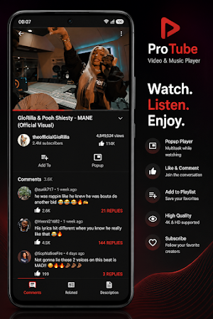 Protube - Play videos & music Screenshot 0