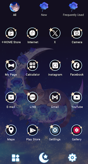 Blue Rose Crescent Moon Theme Screenshot 2