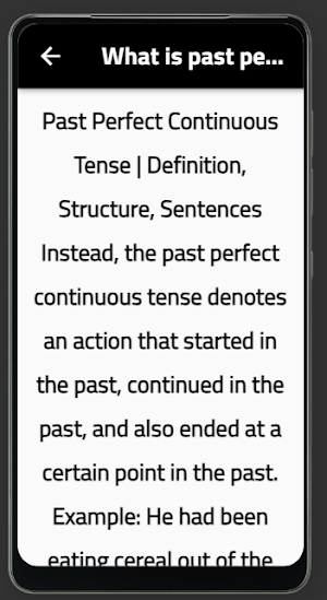 past perfect continuous Screenshot 1
