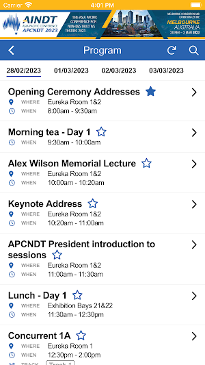 APCNDT2023 Attendee App Screenshot 1