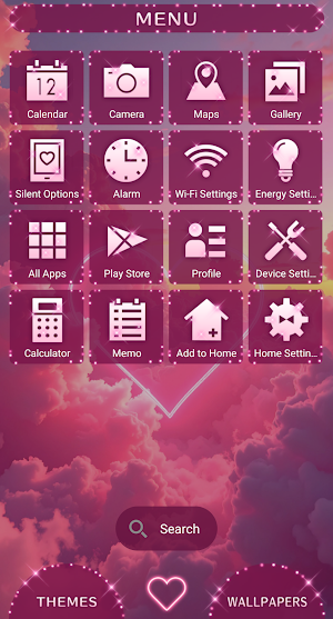 Romantic Neon Heart Theme Screenshot 1