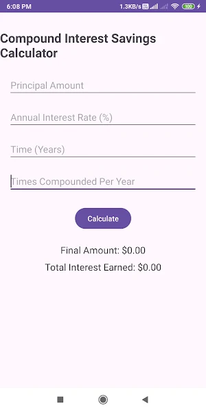 Compound Interest Savings Calc Screenshot 0